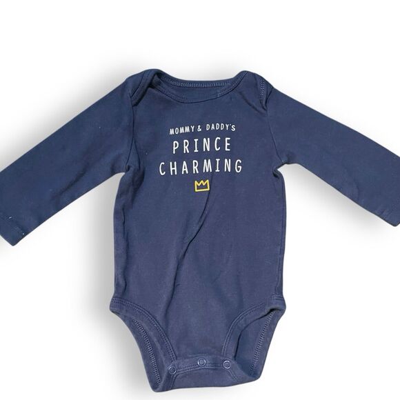 Mommy & Daddys Prince Charming Carters Bodysuit Baby Boy 6 Months Dark Blue Top - Picture 1 of 6
